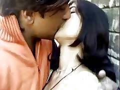 He just love kissing his sweet looking Indian girlfriend